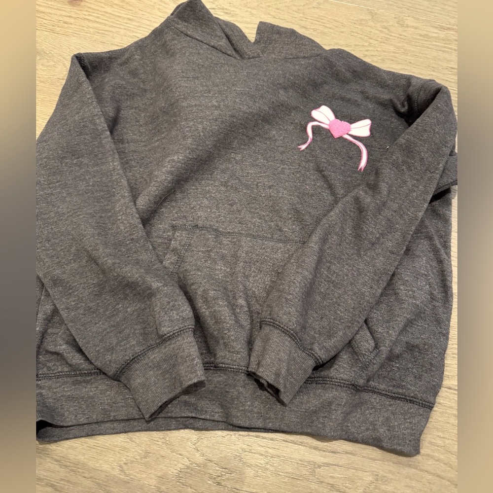 Edikted Gray Hoodie with Pink Bow